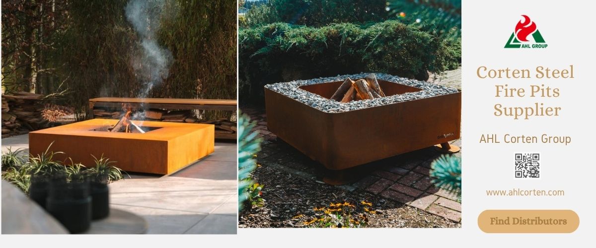 rusted steel fire pit